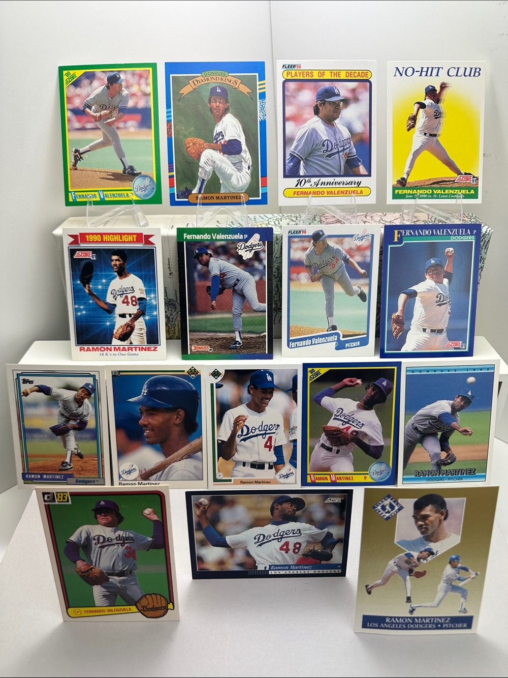 Fernando Valenzuela & Ramon Martinez Dodgers vintage lot of 16